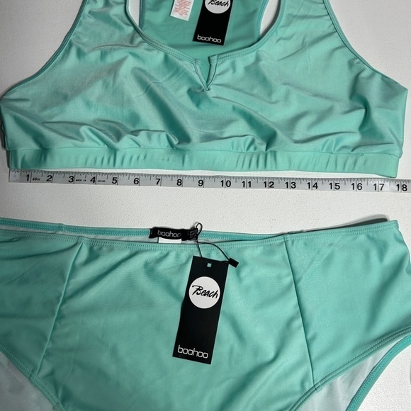 Boohoo plus essentials notch neck bikini top & high waisted bikini brief size 18 - Picture 6 of 7